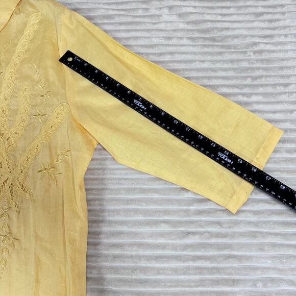 Rene Margo Women’s Button Up Shirt 100% Ramie with Mother of Pearl Buttons Sz XL - Picture 8 of 8